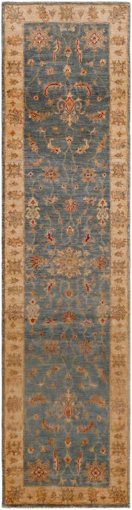 2' 6 x 9' 10 Hand Knotted Pershawar Ziegler Runner Rug