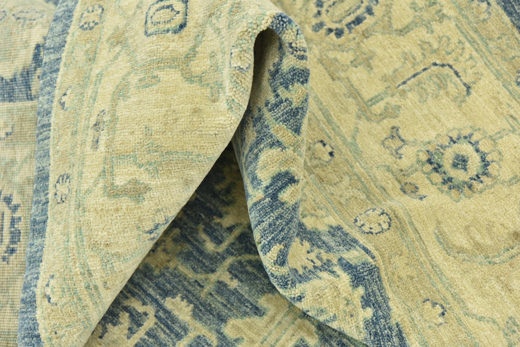 5' 1 x 10' Hand Knotted Peshawar Ziegler Runner Rug