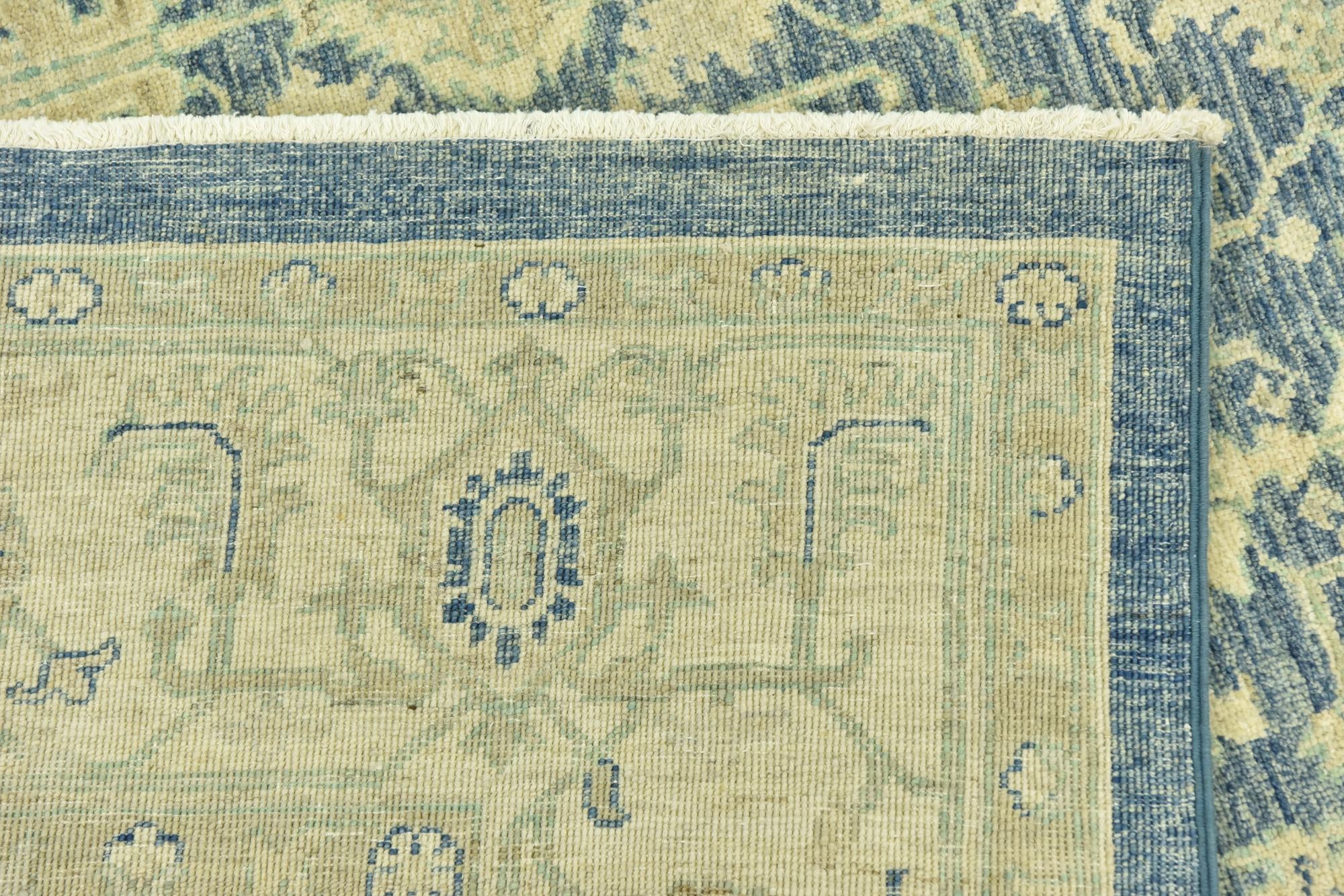 5' 1 x 10' Hand Knotted Peshawar Ziegler Runner Rug