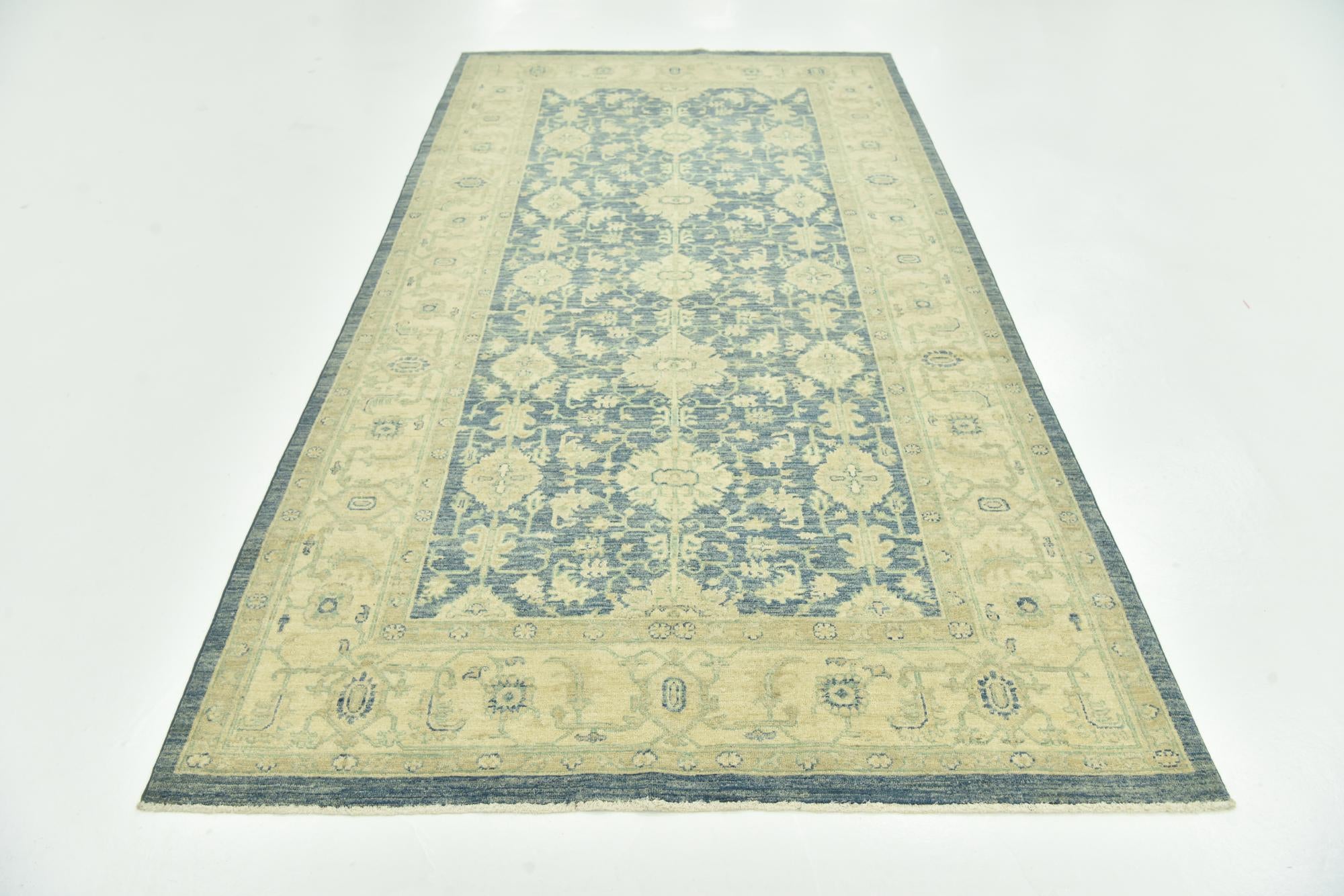 5' 1 x 10' Hand Knotted Peshawar Ziegler Runner Rug