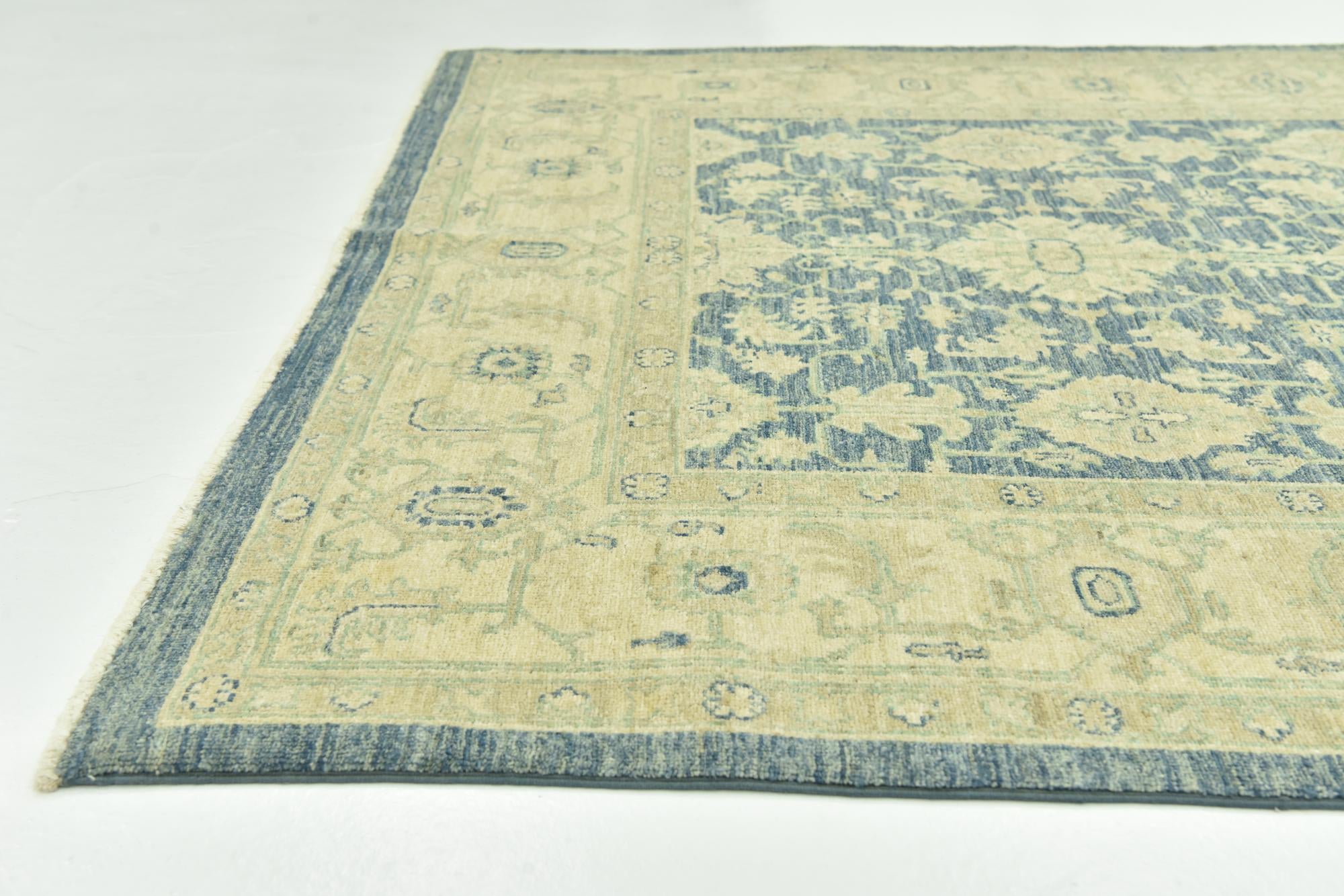 5' 1 x 10' Hand Knotted Peshawar Ziegler Runner Rug