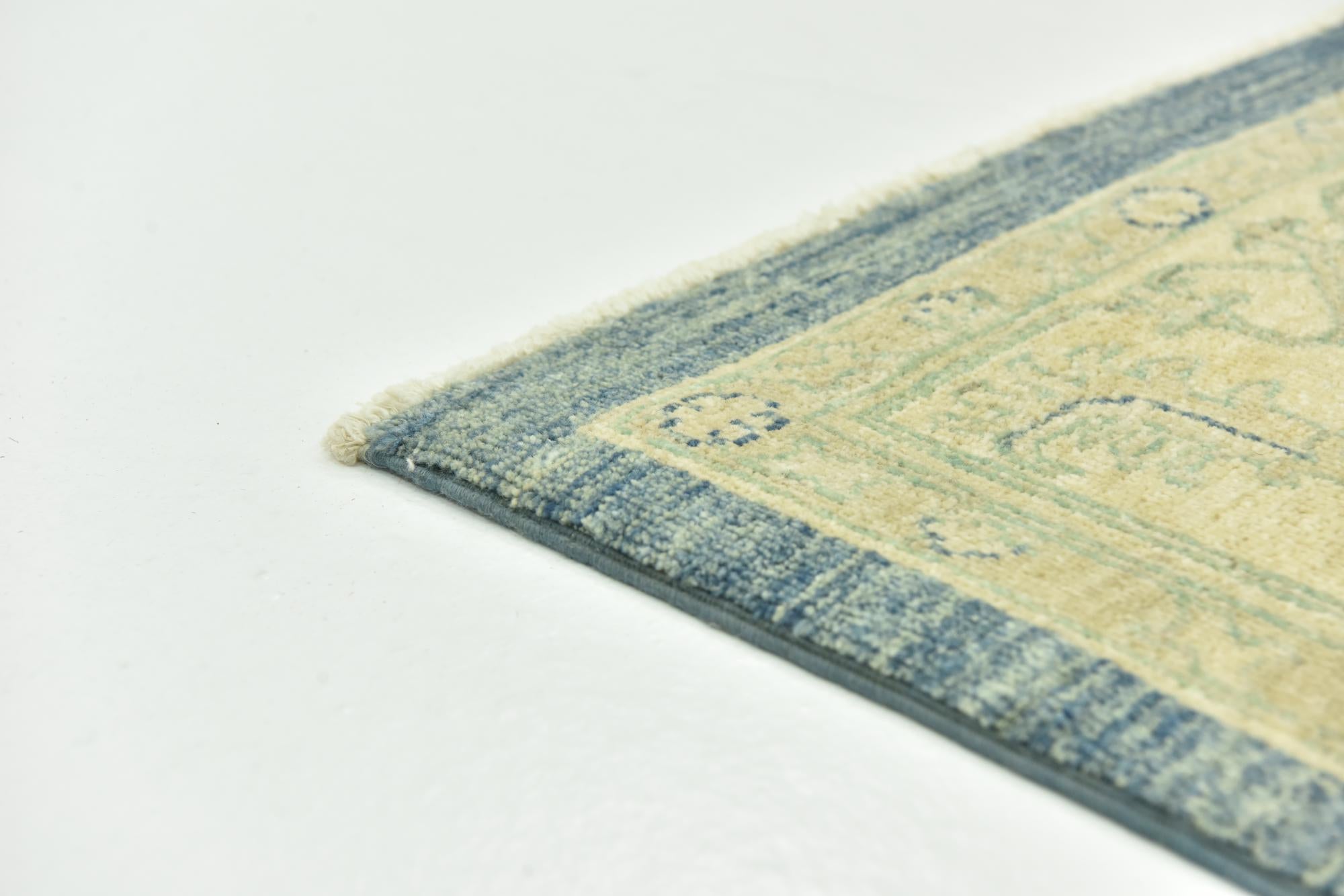 5' 1 x 10' Hand Knotted Peshawar Ziegler Runner Rug