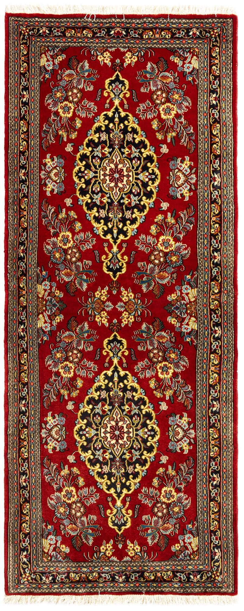 2' 7 x 6' 9 Hand Knotted Qom Persian Runner Rug