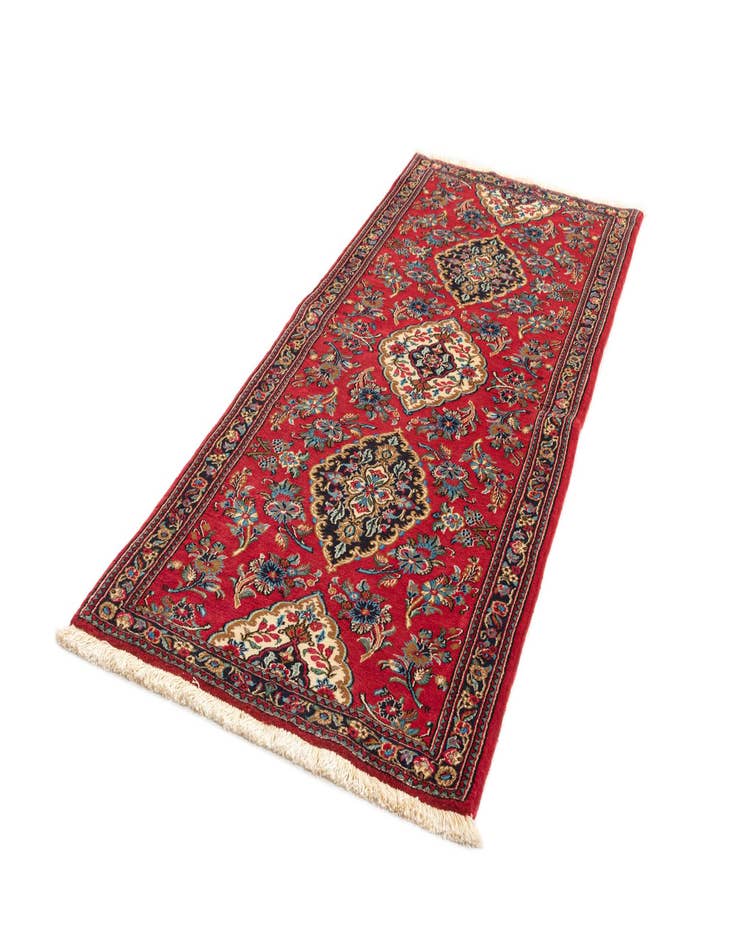 Detail image of 2' 8 x 6' 8  Hand Knotted Qom Persian Runner Rug