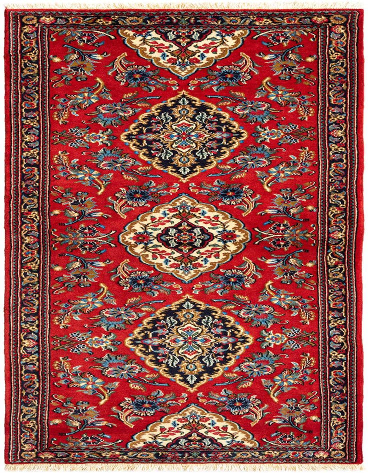 Detail image of 2' 8 x 6' 8 Hand Knotted Qom Persian Runner Rug