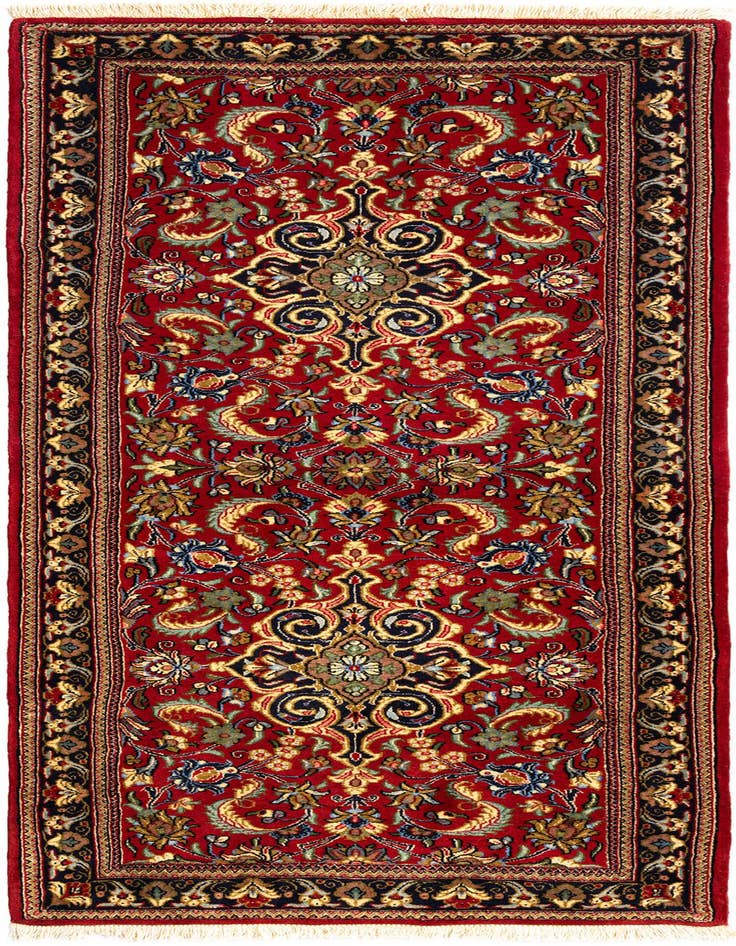 Detail image of 2' 9 x 6' 9 Hand Knotted Qom Persian Runner Rug
