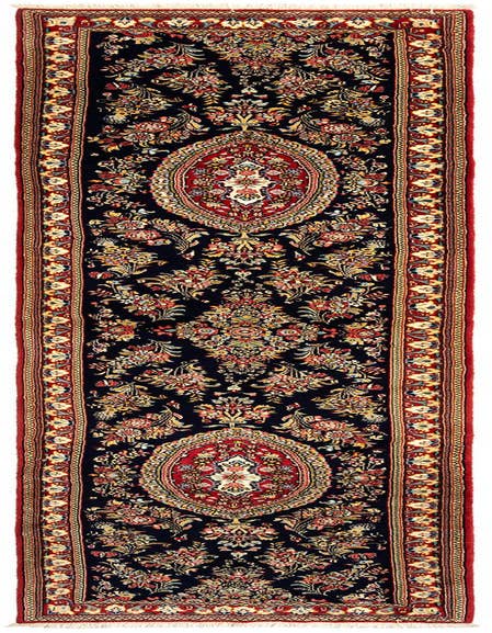 Detail image of 2' 11 x 13' 5 Hand Knotted Qom Persian Runner Rug