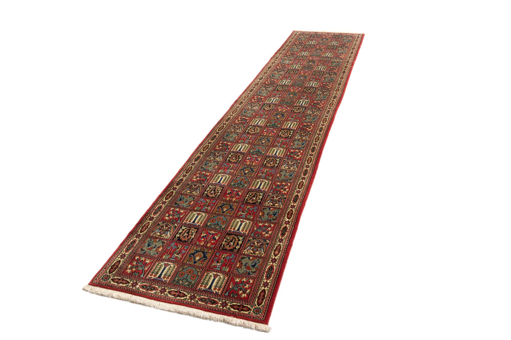 2' 7 x 13' Hand Knotted Qom Persian Runner Rug