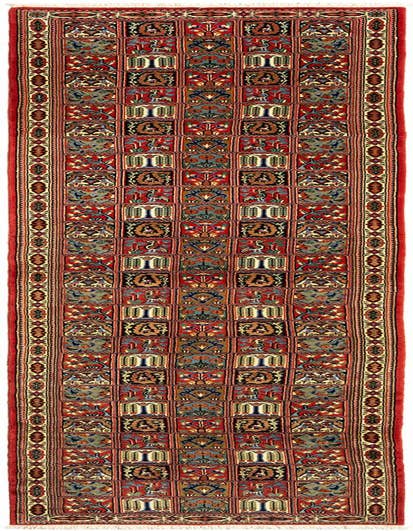 Detail image of 2' 7 x 13' Hand Knotted Qom Persian Runner Rug