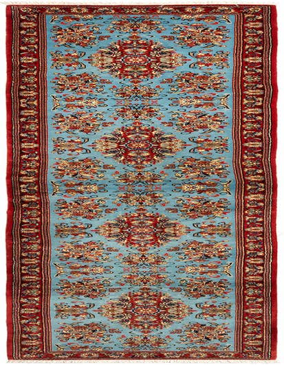 Detail image of 2' 7 x 13' 3 Hand Knotted Qom Persian Runner Rug