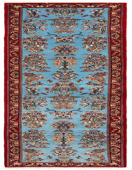 Detail image of 2' 7 x 12' 11 Hand Knotted Qom Persian Runner Rug
