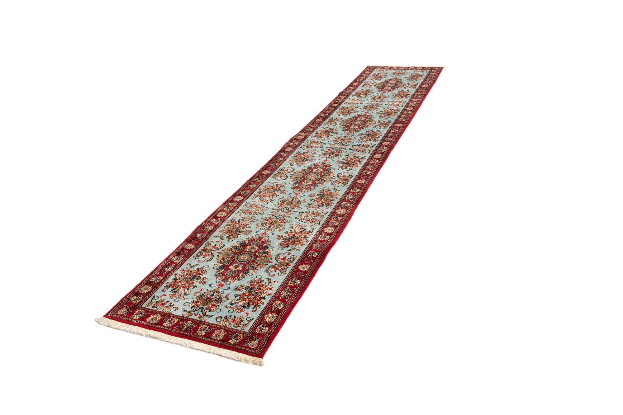 2' 7 x 13' 2 Hand Knotted Qom Persian Runner Rug