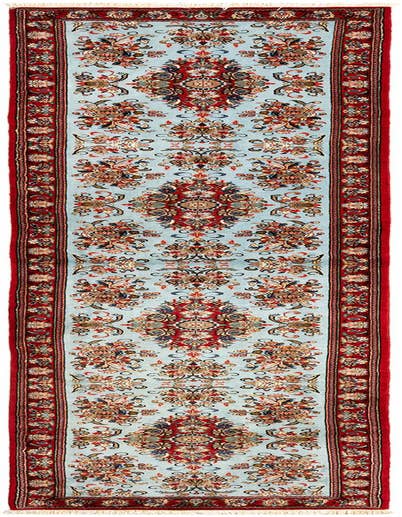 Detail image of 2' 7 x 13' 2 Hand Knotted Qom Persian Runner Rug