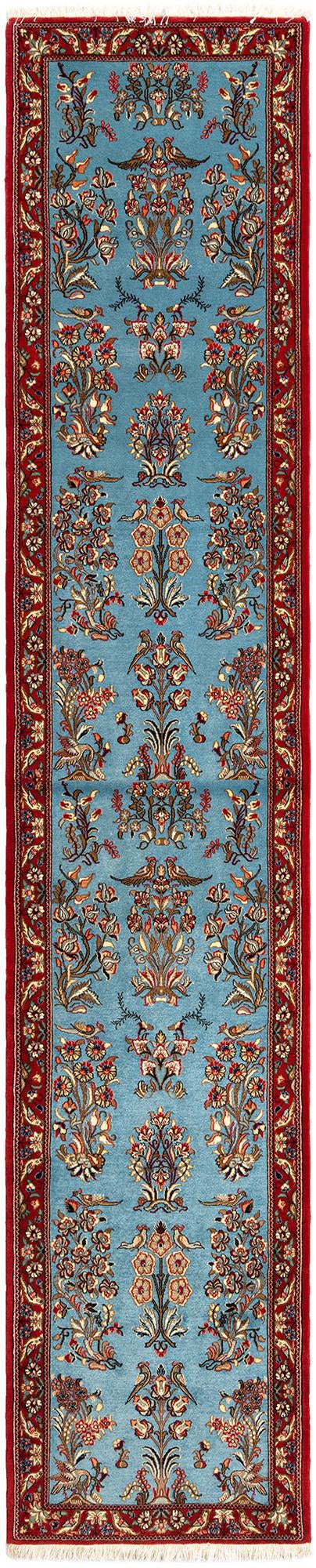 2' 7 x 13' 1 Hand Knotted Qom Persian Runner Rug