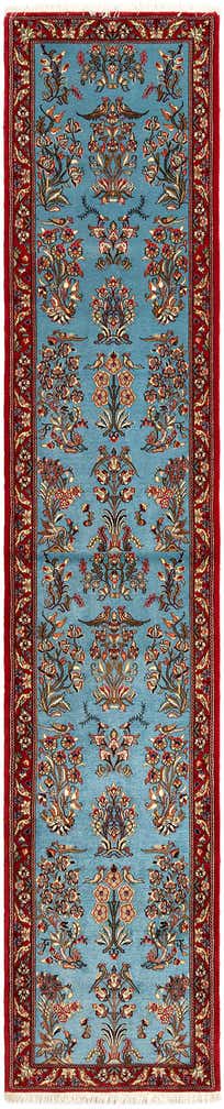 2' 7 x 13' 1 Hand Knotted Qom Persian Runner Rug