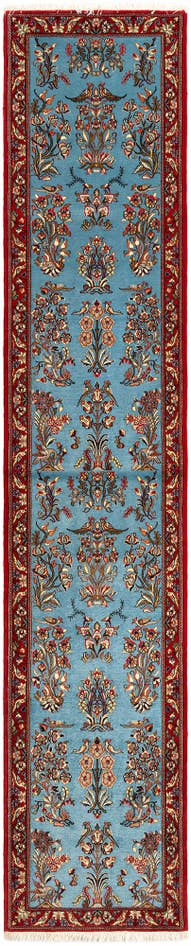 Detail image of 2' 7 x 13' 1 Hand Knotted Qom Persian Runner Rug
