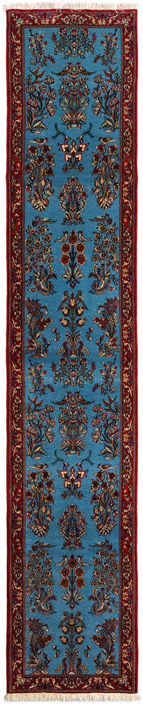 2' 7 x 13' 11 Hand Knotted Qom Persian Runner Rug