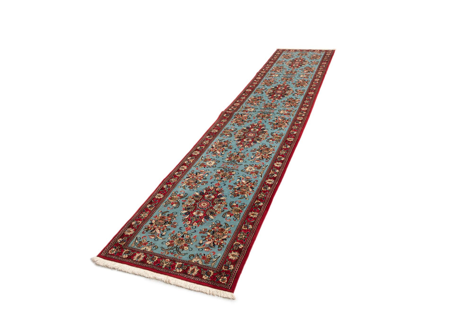 2' 8 x 12' 11 Hand Knotted Qom Persian Runner Rug