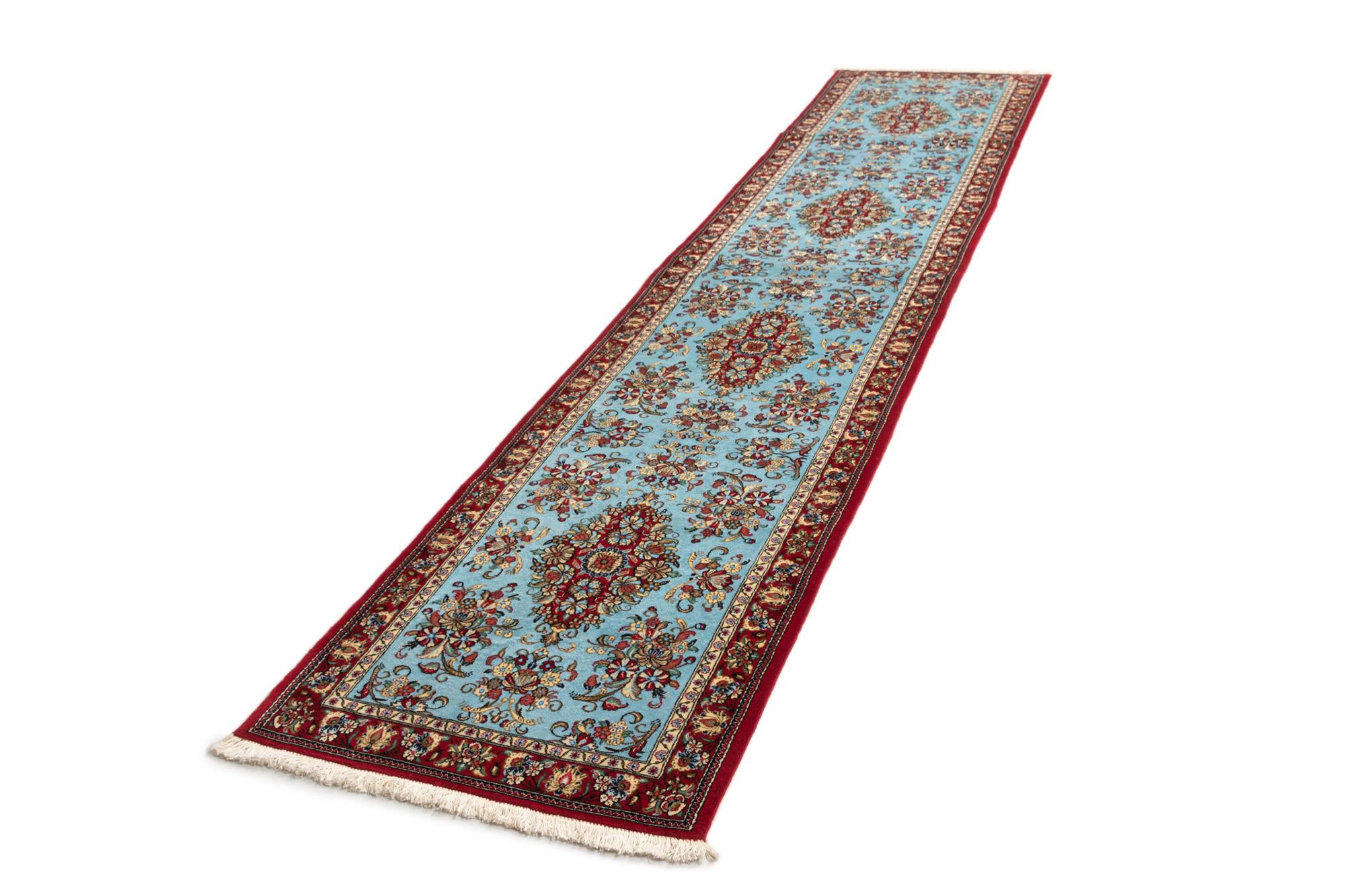 2' 8 x 12' 10 Hand Knotted Qom Persian Runner Rug