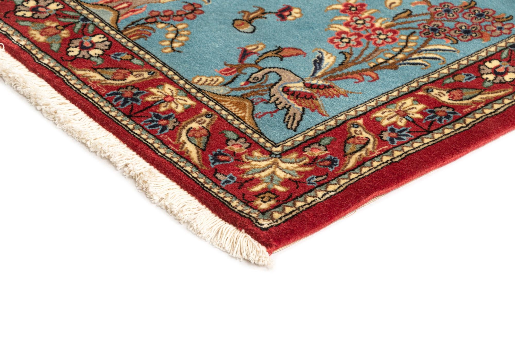 2' 7 x 7' 3 Hand Knotted Qom Persian Runner Rug