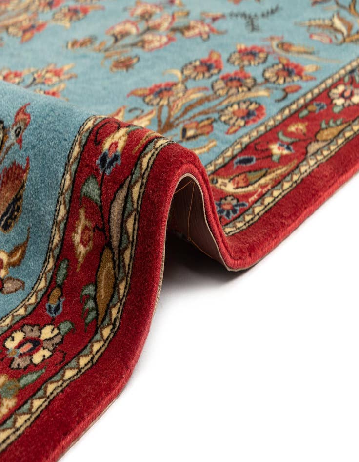 Detail image of 2' 7 x 7' 3  Hand Knotted Qom Persian Runner Rug