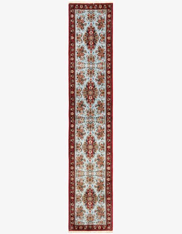 2' 7 x 13' 2 Hand Knotted Qom Persian Runner Rug