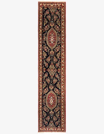 2' 11 x 13' 5 Hand Knotted Qom Persian Runner Rug