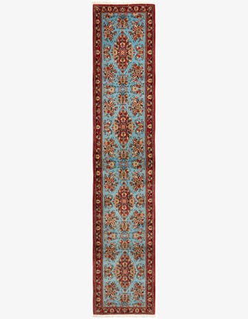 2' 7 x 13' 3 Hand Knotted Qom Persian Runner Rug