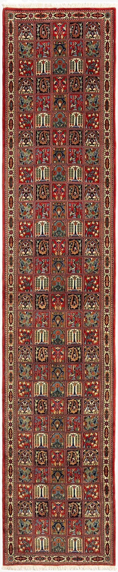 2' 7 x 13'  Hand Knotted Qom Persian Runner Rug