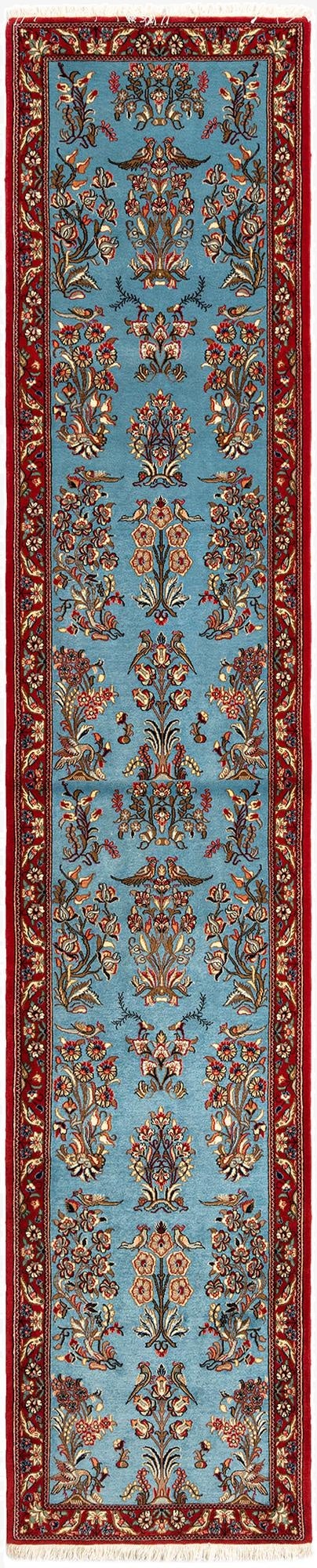 2' 7 x 13' 1  Hand Knotted Qom Persian Runner Rug