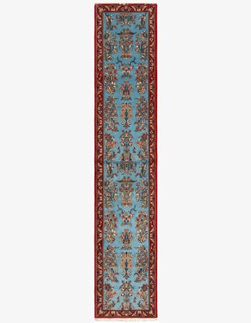 2' 7 x 13' 1 Hand Knotted Qom Persian Runner Rug