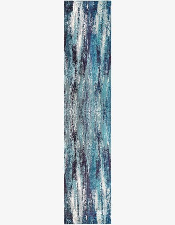 Blue Washable Sevilla Runner Rug