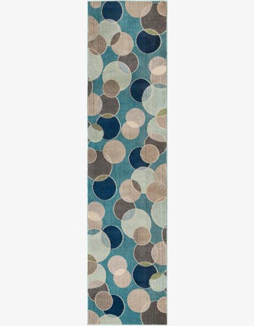 Blue Washable Spectrum Runner Rug