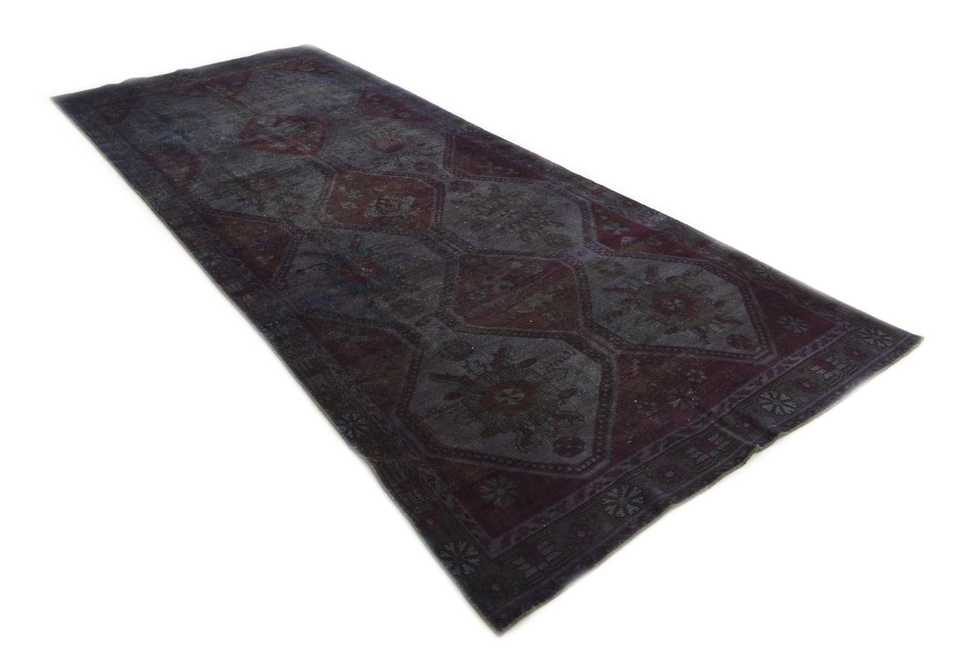 4' 9 x 12' 1 Hand Knotted Ultra Vintage Persian Wool Runner Rug