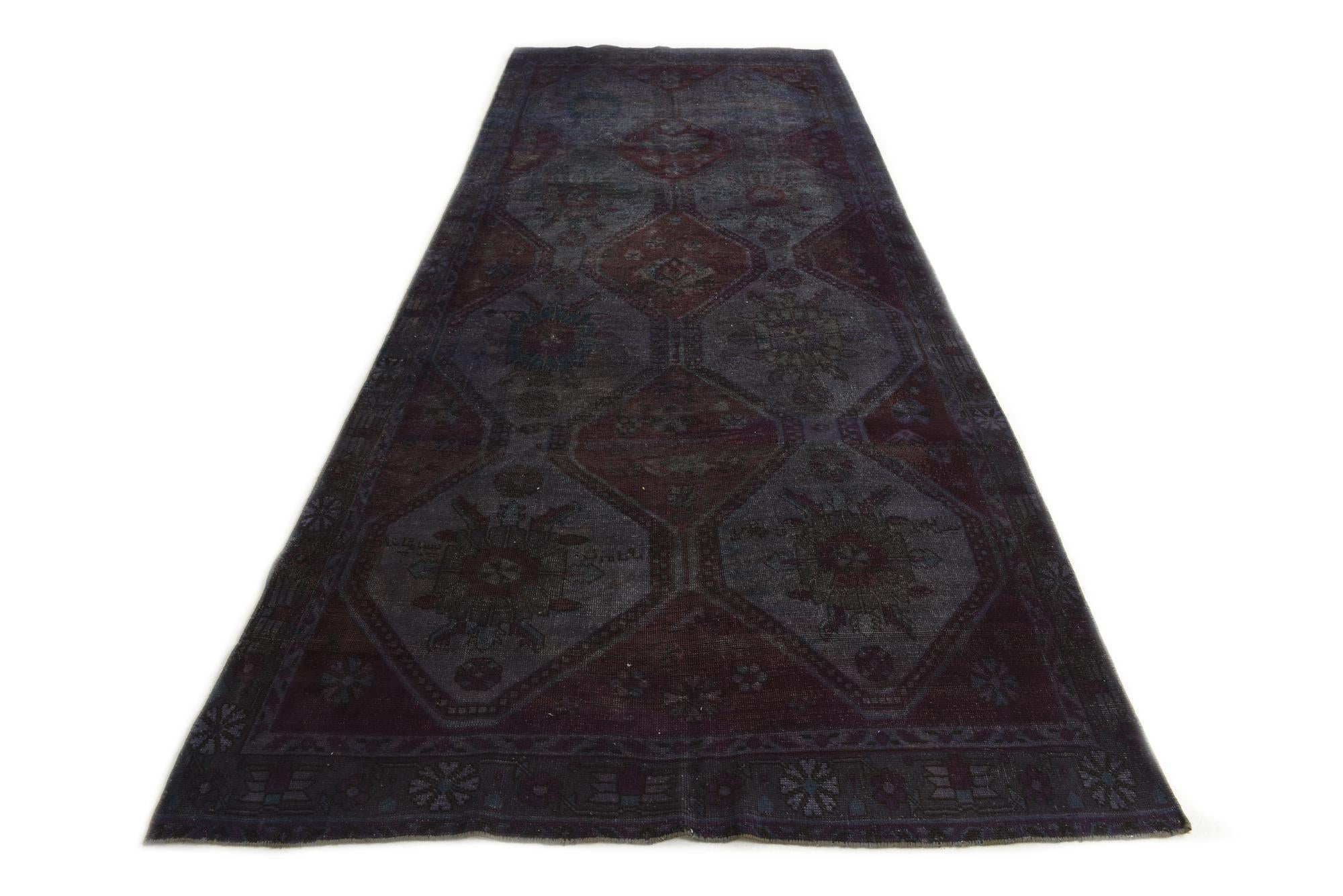 4' 9 x 12' 1 Hand Knotted Ultra Vintage Persian Wool Runner Rug