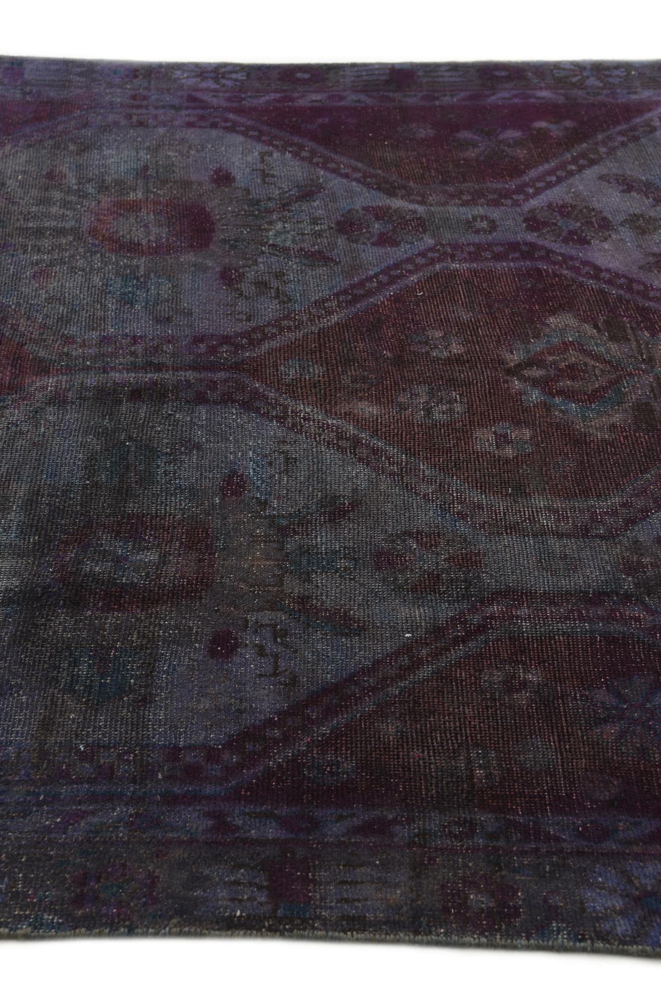 4' 9 x 12' 1 Hand Knotted Ultra Vintage Persian Wool Runner Rug