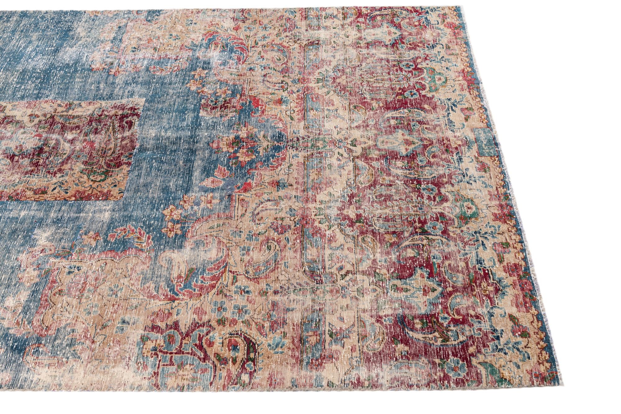 4' 9 x 9' 4 Hand Knotted Ultra Vintage Persian Wool Runner Rug