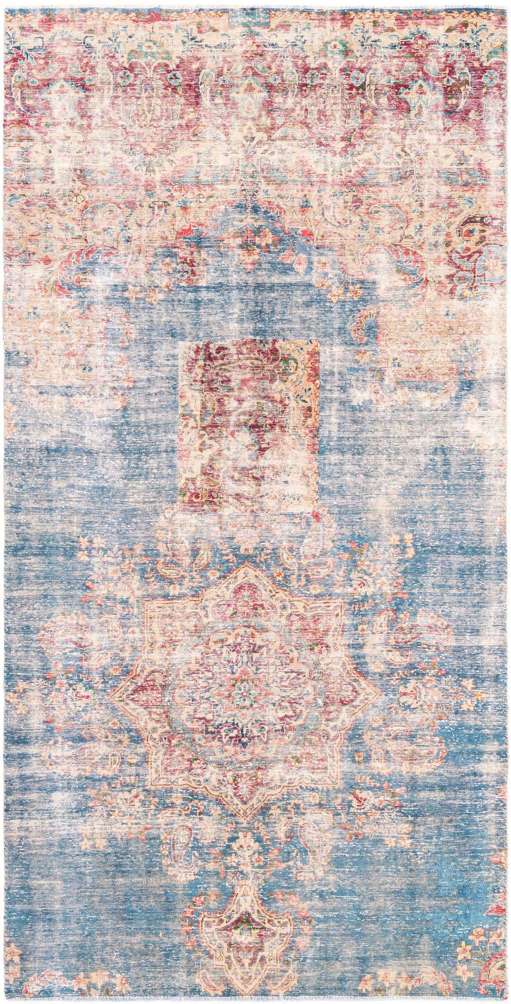 4' 9 x 9' 4 Hand Knotted Ultra Vintage Persian Wool Runner Rug