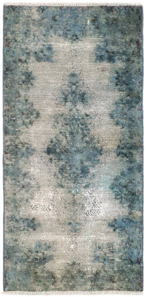 Detail image of 1' 9 x 3' 10 Hand Knotted Ultra Vintage Persian Wool Runner Rug