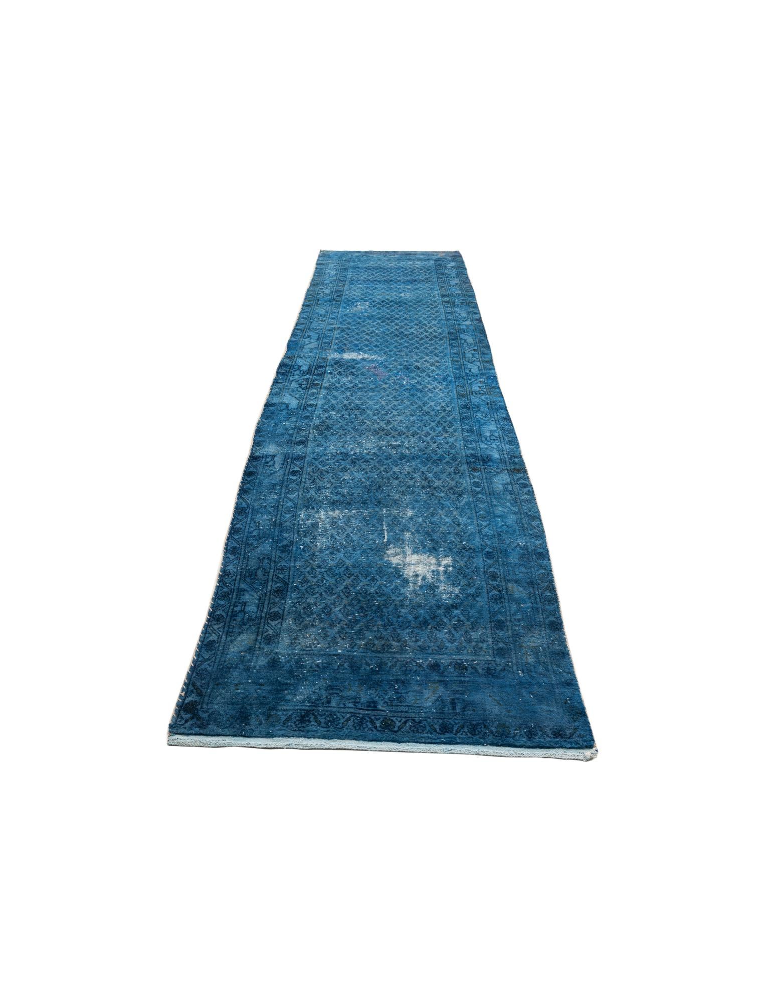 3' 7 x 15' 9 Hand Knotted Ultra Vintage Persian Wool Runner Rug