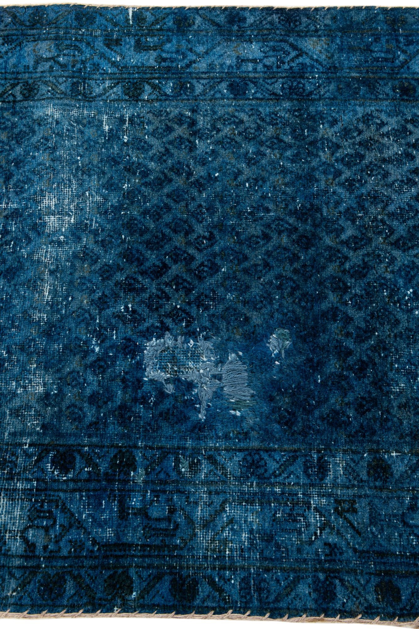 3' 7 x 15' 9 Hand Knotted Ultra Vintage Persian Wool Runner Rug