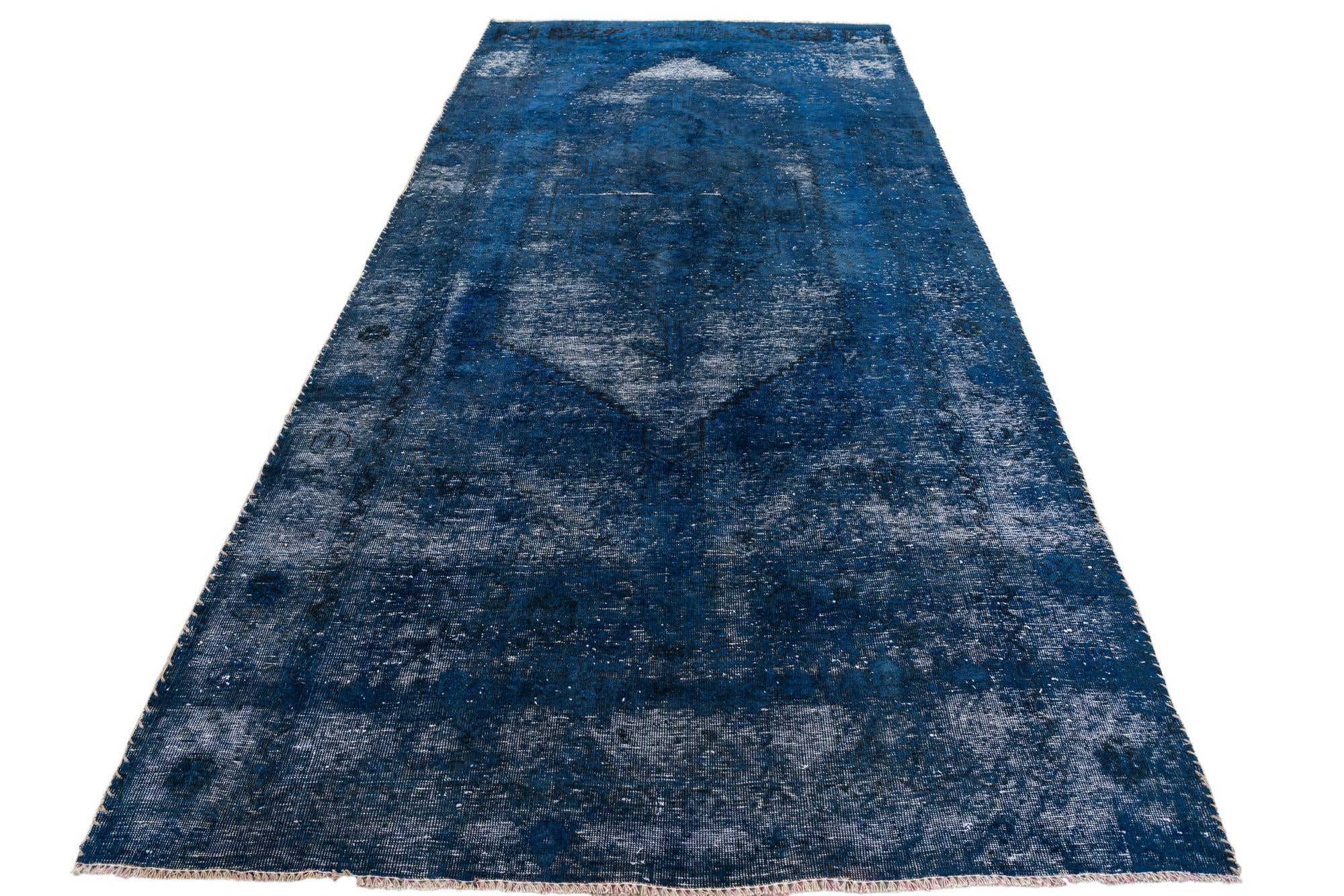 4' 9 x 9' 10 Hand Knotted Ultra Vintage Persian Wool Runner Rug