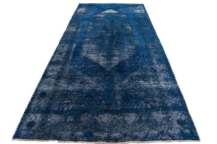 4' 9 x 9' 10 Hand Knotted Ultra Vintage Persian Wool Runner Rug