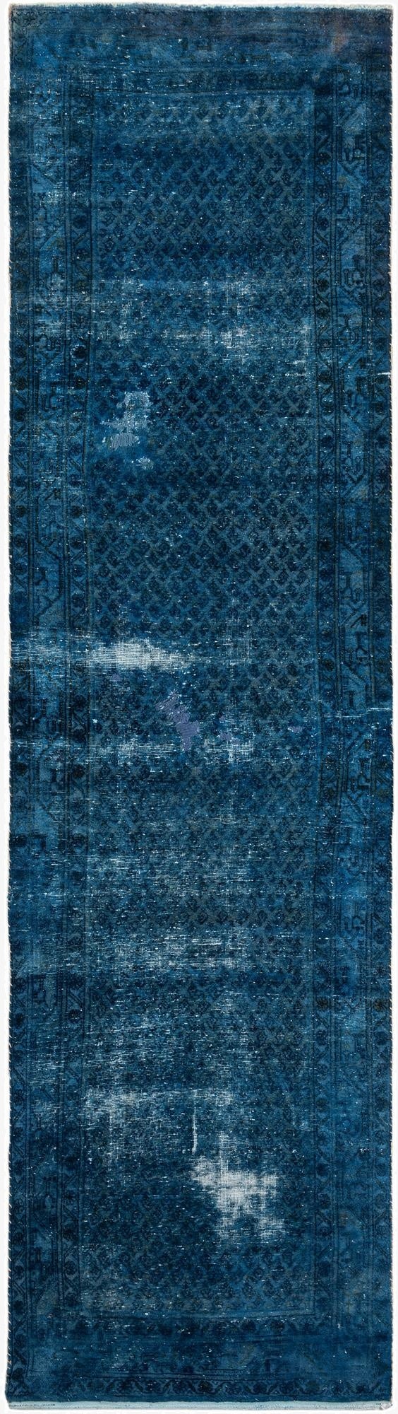 3' 7 x 15' 9  Hand Knotted Ultra Vintage Persian Wool Runner Rug