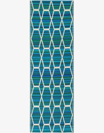 Blue Easy-Clean Vista Breeze Indoor / Outdoor Runner Rug