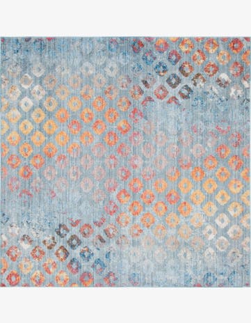 Blue Andromeda Square Rug