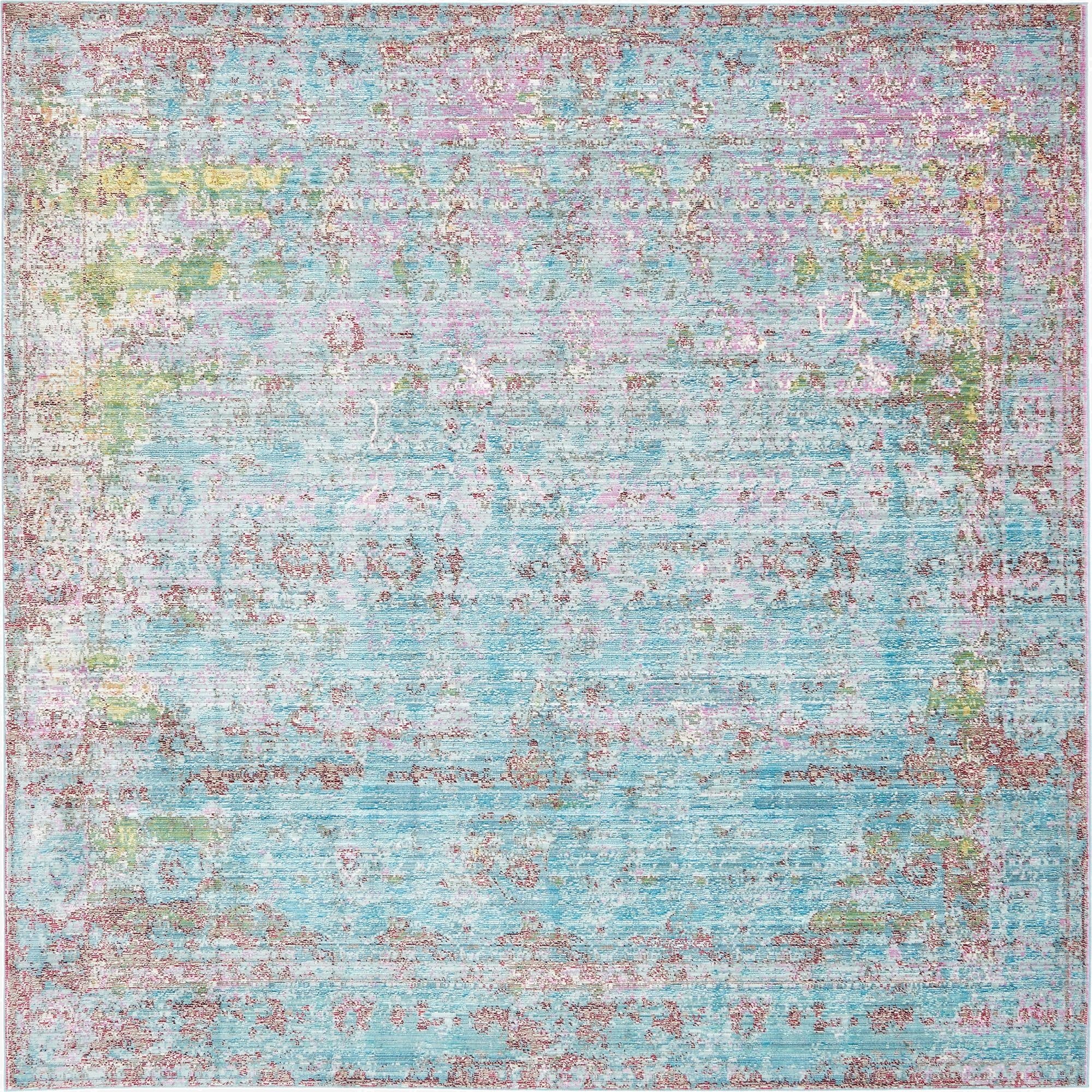 8' x 8' Aqua Square Rug