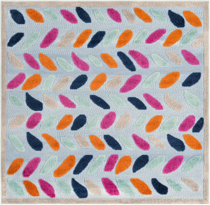 Detail image of 5' 3 x 5' 3 Easy-Clean Aruba Indoor / Outdoor Square Rug
