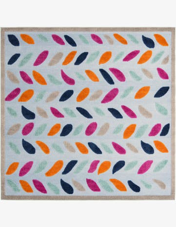 Blue Easy-Clean Aruba Indoor / Outdoor Square Rug