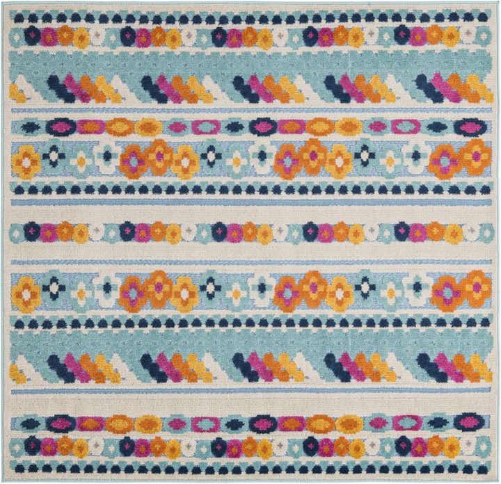 5' 3 x 5' 3 Easy-Clean Aruba Indoor / Outdoor Square Rug